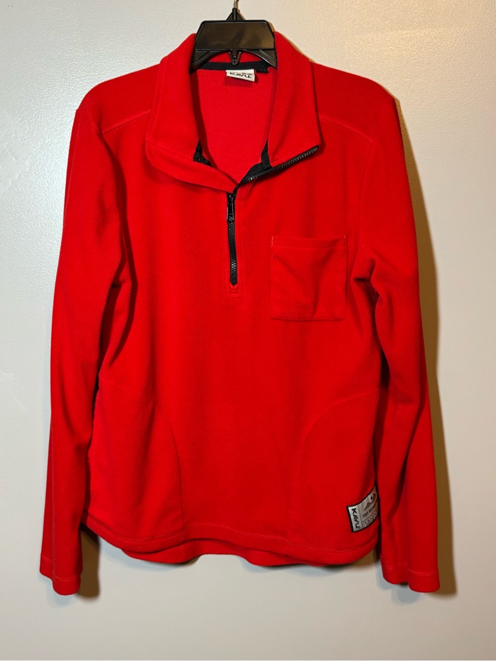 KAVU Women’s Red Fleece Quarter Zip Pullover Size Large Outdoor